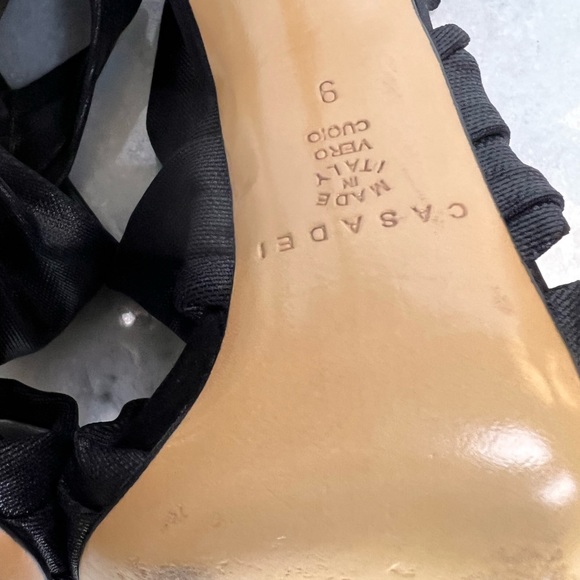 Casadei Satin Heel Stiletto Sandal with zipper back - Picture 10 of 15